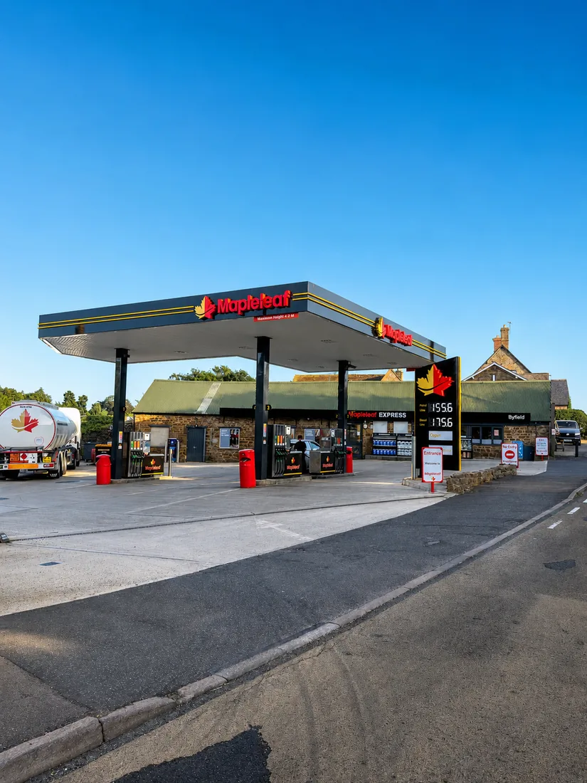 A forecourt under the Mapleleaf brand